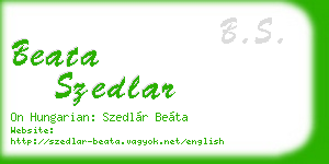 beata szedlar business card
